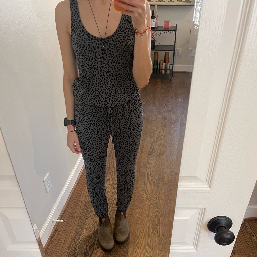 leopard print knit banana republic jumpsuit